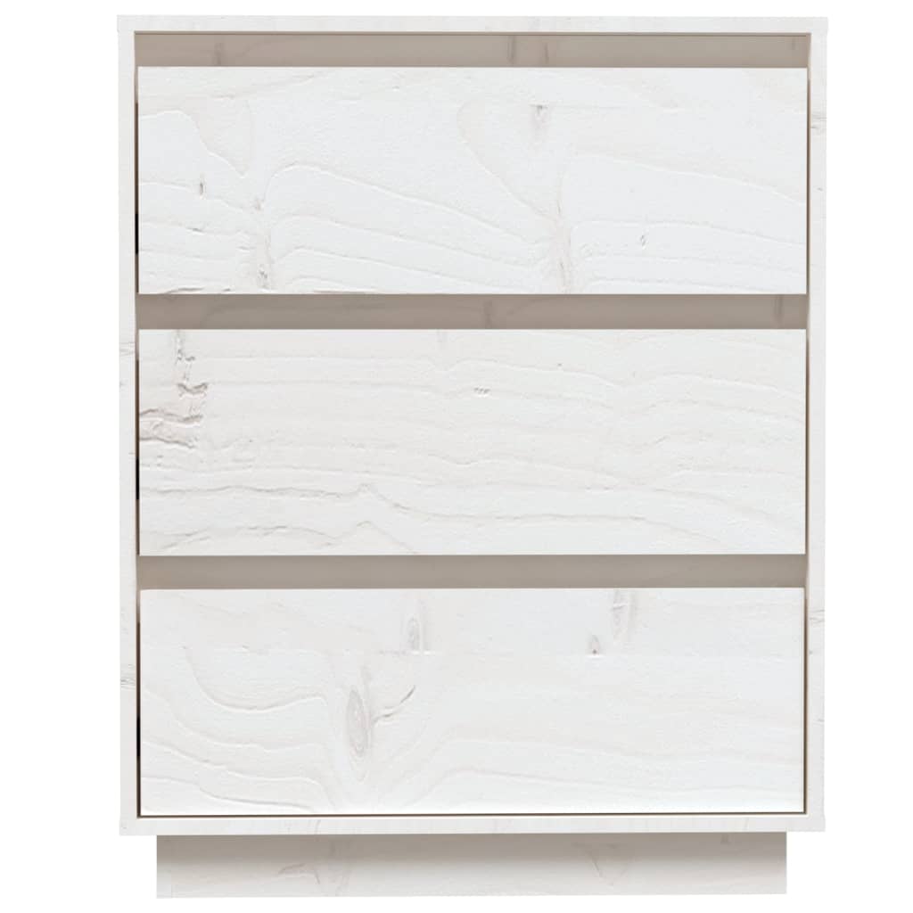 Buffet Blanc 60x34x75 cm Bois massif de pin