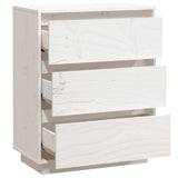 Buffet Blanc 60x34x75 cm Bois massif de pin