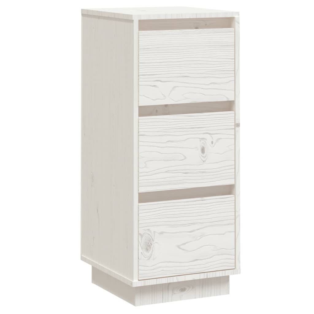 Buffet Blanc 32x34x75 cm Bois massif de pin