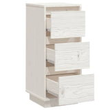 Buffet Blanc 32x34x75 cm Bois massif de pin