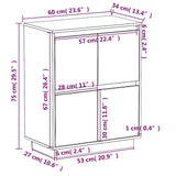 Buffet 60x34x75 cm Bois massif de pin