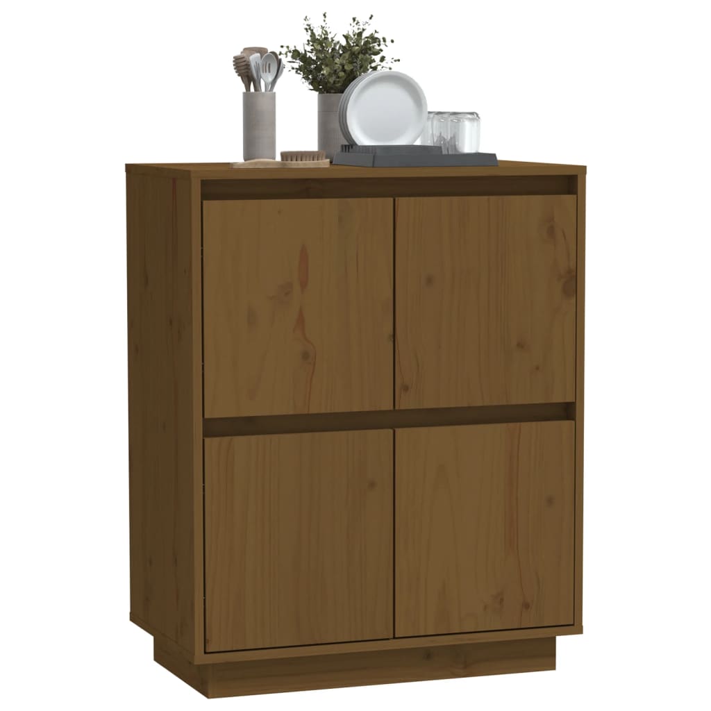 Buffet Marron miel 60x34x75 cm Bois massif de pin