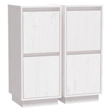 Sideboards 2 pcs White 31.5x34x75 cm Solid pine wood