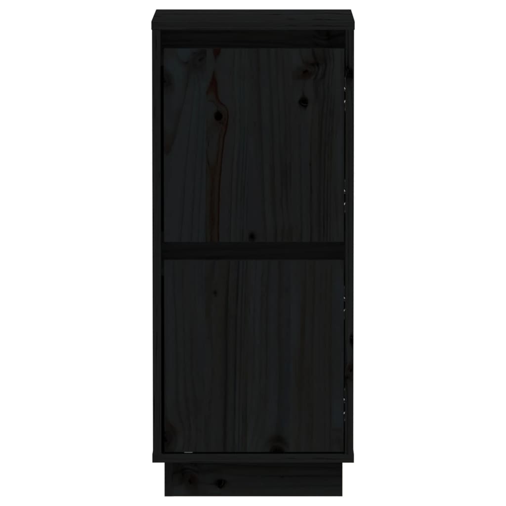 Buffet Noir 31,5x34x75 cm Bois massif de pin