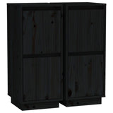 Sideboards 2 pcs Black 31.5x34x75 cm Solid pine wood