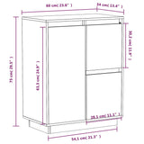 Sideboard 60x34x75 cm Massives Kiefernholz