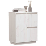 Buffet Blanc 60x34x75 cm Bois massif de pin