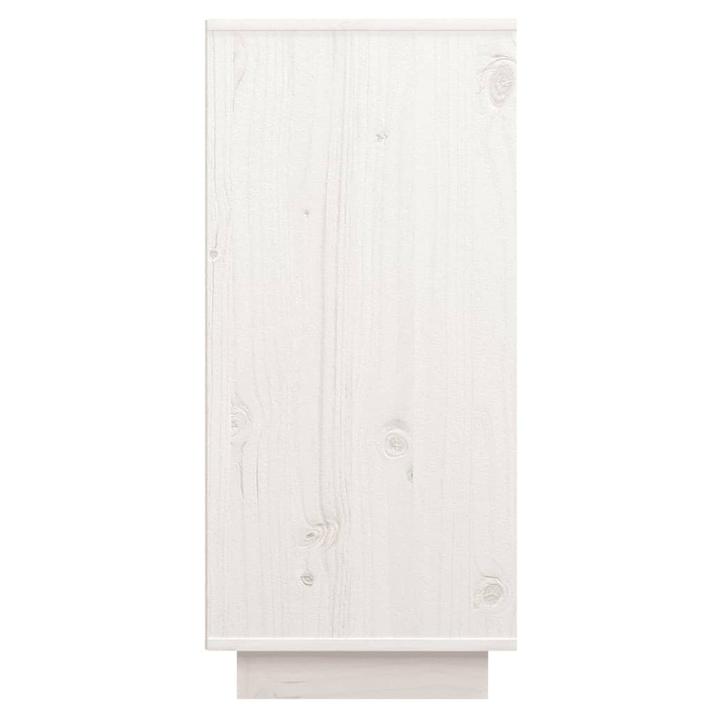 Buffet Blanc 60x34x75 cm Bois massif de pin