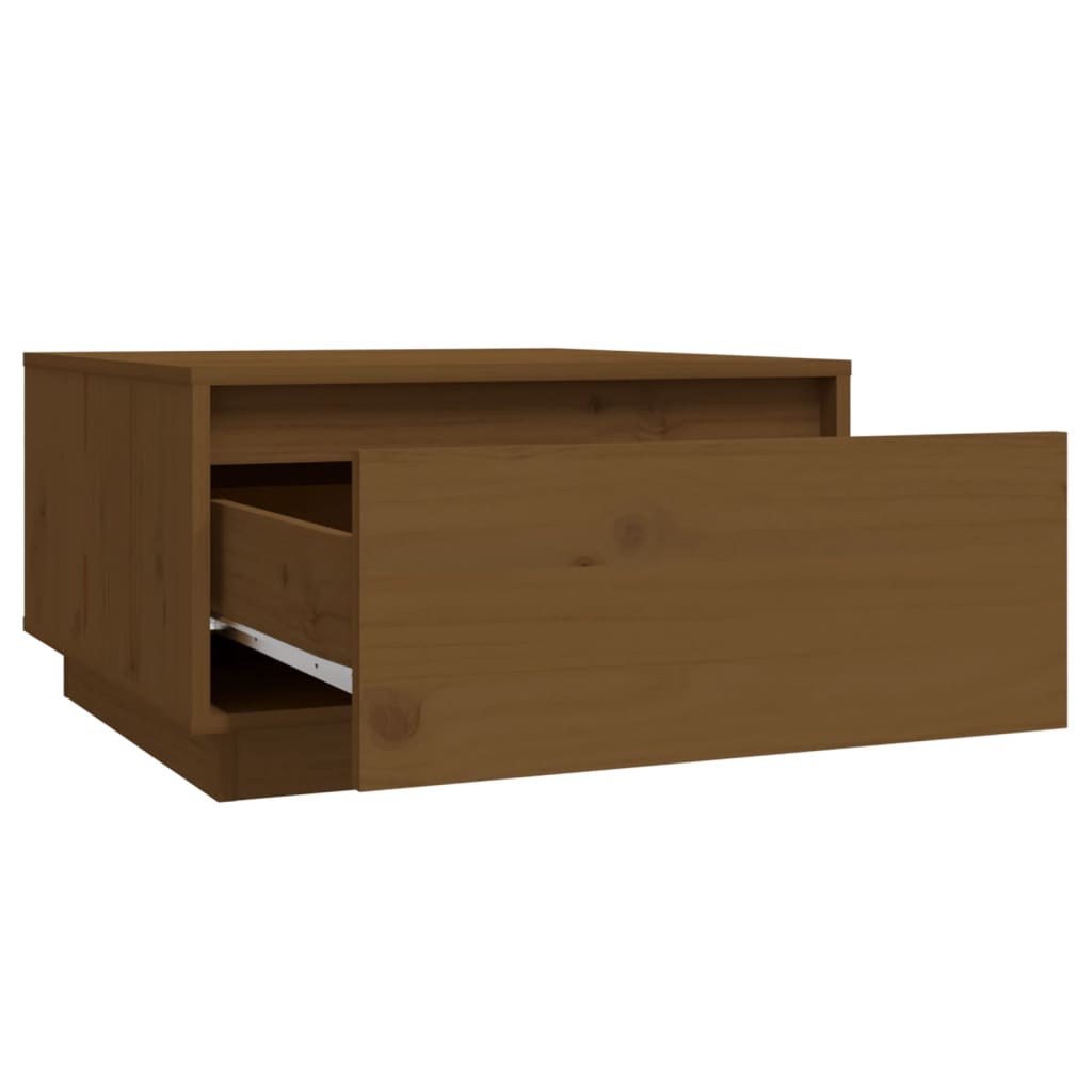 Table basse Marron miel 55x56x32 cm Bois massif de pin