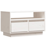 Meuble TV Blanc 60x35x37 cm Bois de pin massif