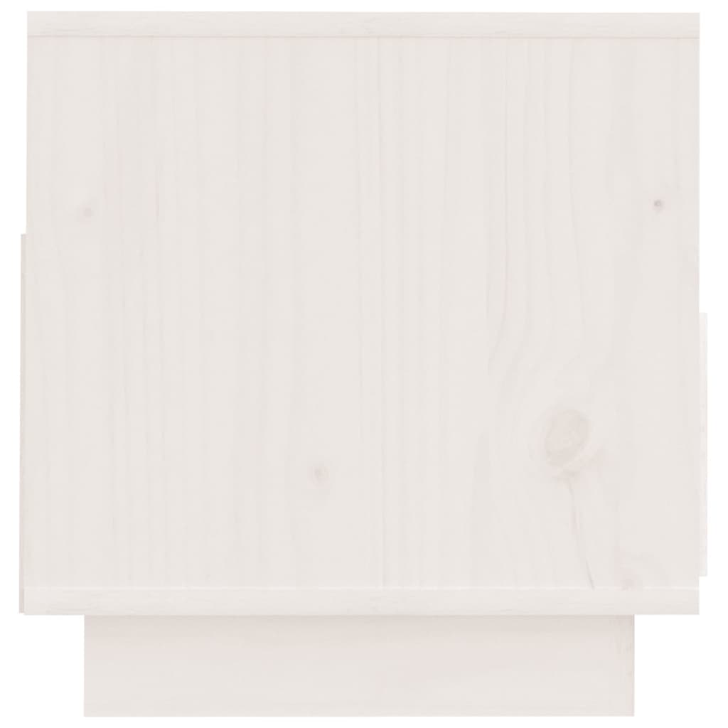 Meuble TV Blanc 60x35x37 cm Bois de pin massif