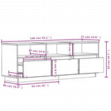 TV cabinet 140x37x50 cm Solid pine wood