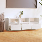 Meuble TV Blanc 140x37x50 cm Bois de pin massif