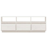 White TV cabinet 140x37x50 cm Solid pine wood