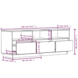 Meuble TV Blanc 140x37x50 cm Bois de pin massif