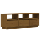 Meuble TV Marron miel 140x37x50 cm Bois de pin massif