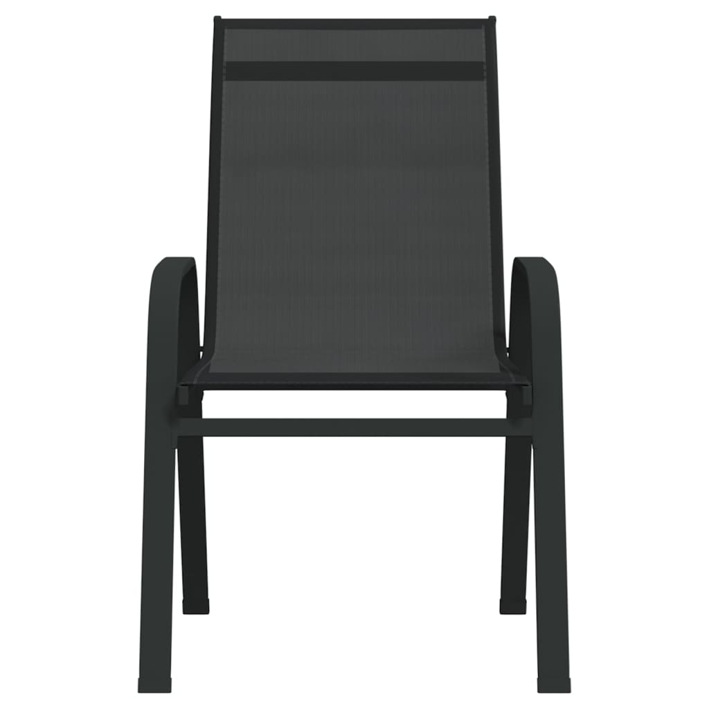 Chaises empilables de jardin lot de 2 Noir Tissu textilène