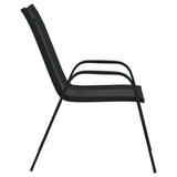 Chaises empilables de jardin lot de 2 Noir Tissu textilène