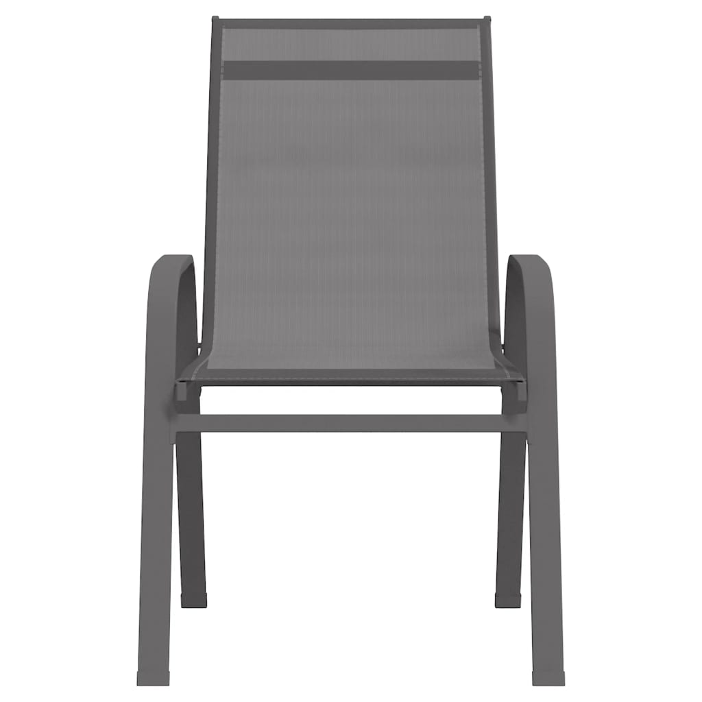 Chaises empilables de jardin lot de 2 Gris Tissu textilène