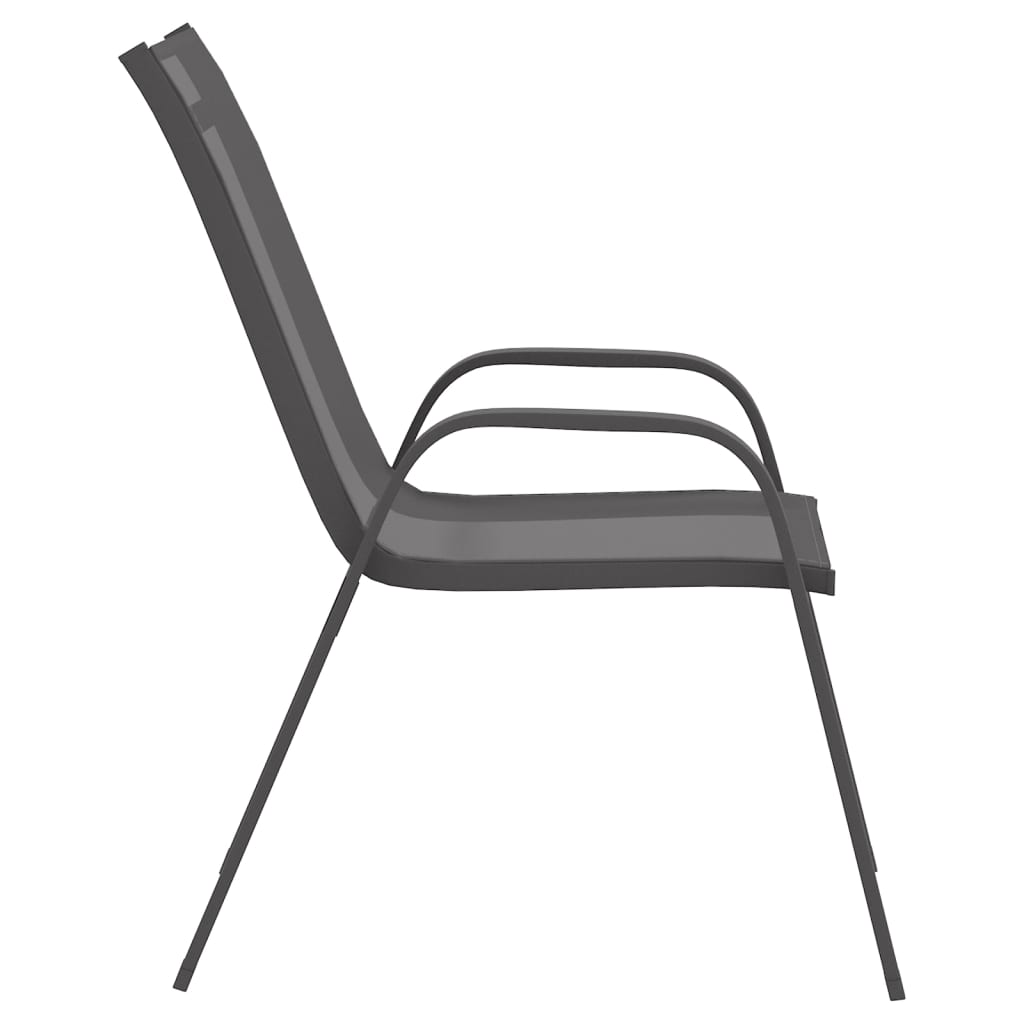 Chaises empilables de jardin lot de 2 Gris Tissu textilène