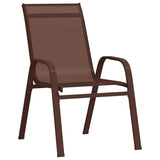 Chaises empilables de jardin lot de 2 Marron Tissu textilène