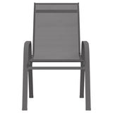 Stackable garden chairs set of 4 Grey Textilene fabric