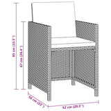 Ensemble à manger de jardin coussins 3pcs Résine tressée Gris