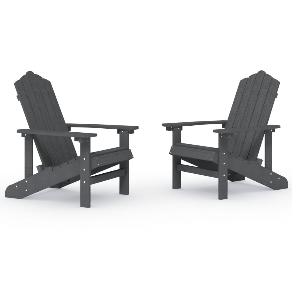 Chaises de jardin Adirondack lot de 2 PEHD Anthracite