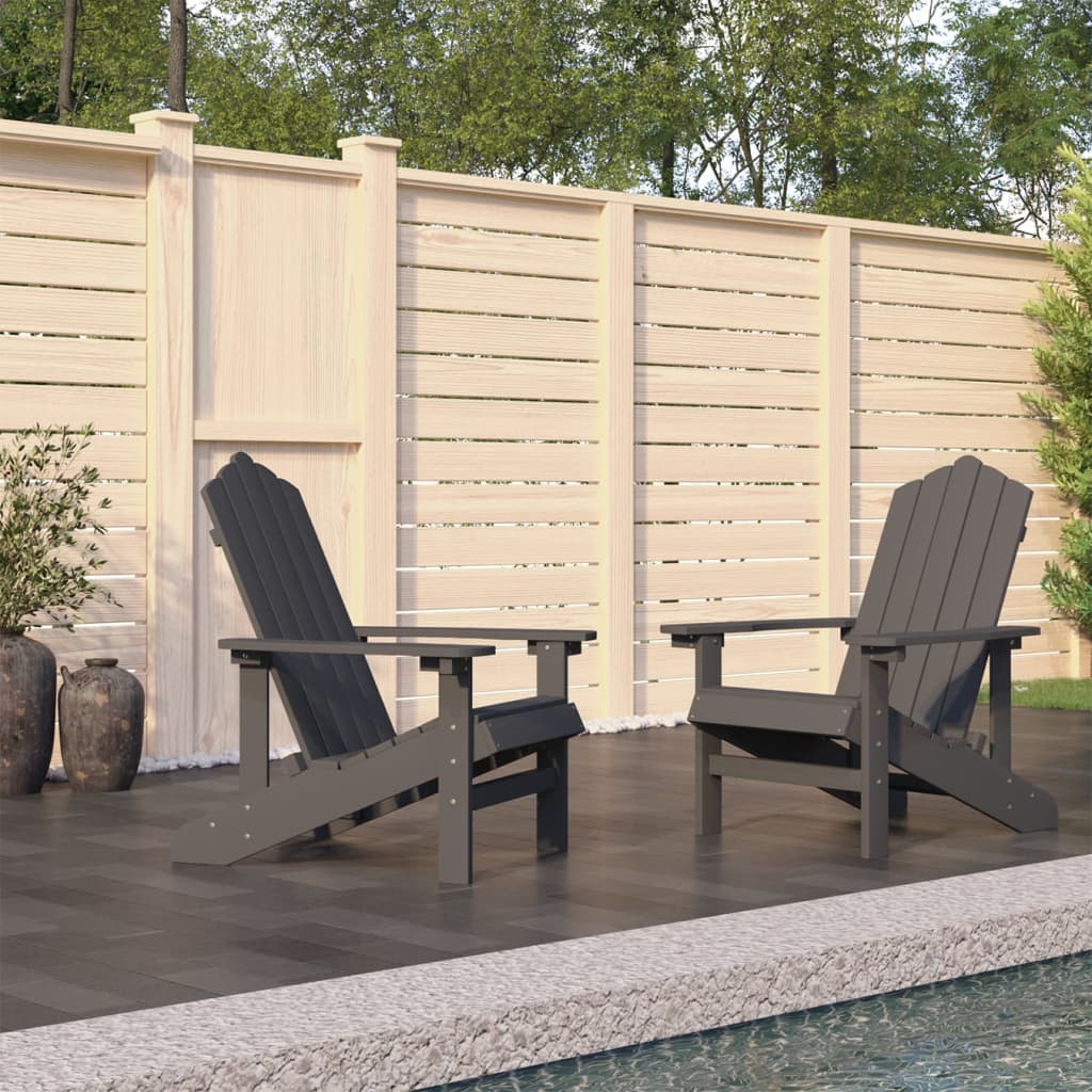 Chaises de jardin Adirondack lot de 2 PEHD Anthracite