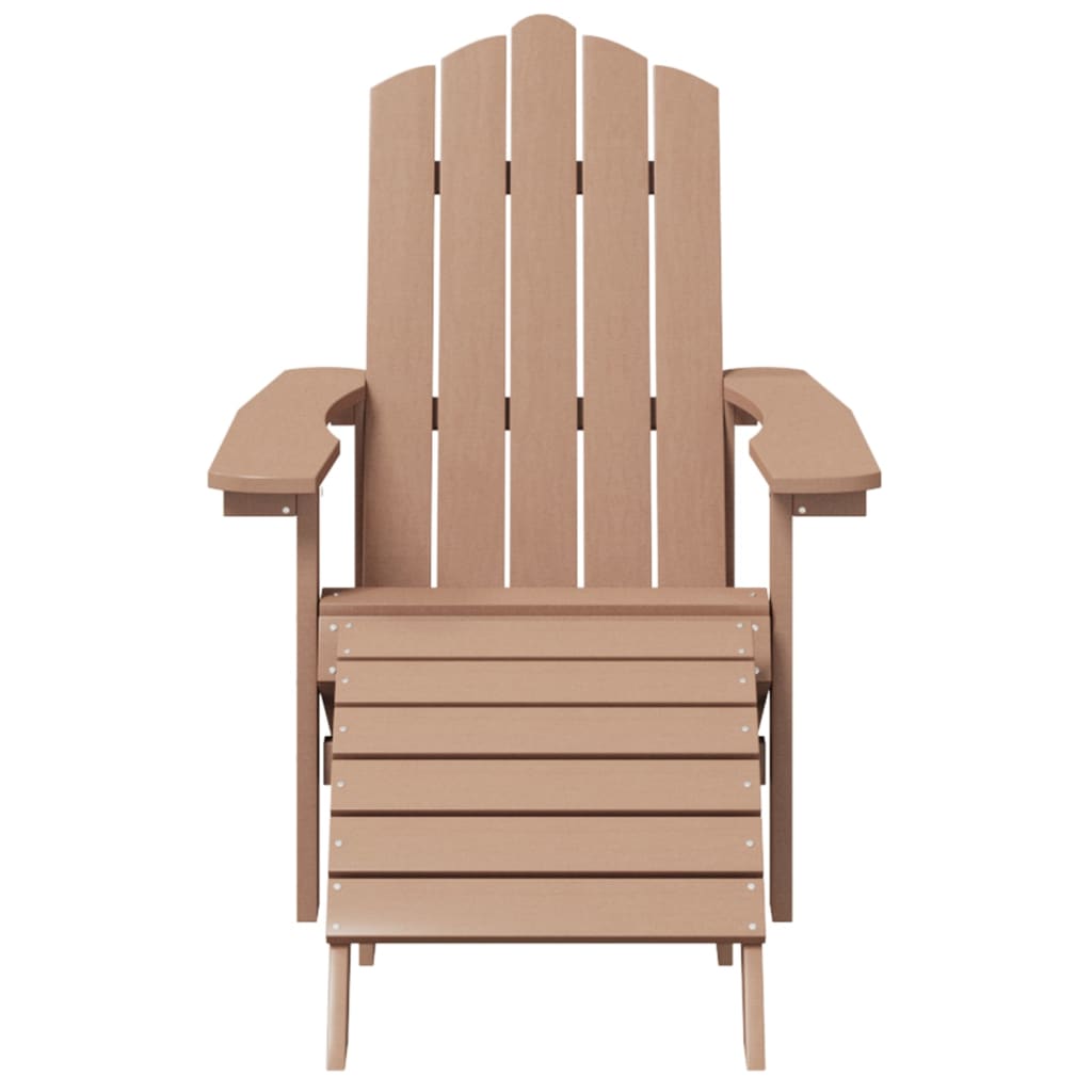 Chaises de jardin Adirondack lot de 2 repose-pieds PEHD Marron