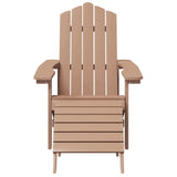 Chaises de jardin Adirondack lot de 2 repose-pieds PEHD Marron