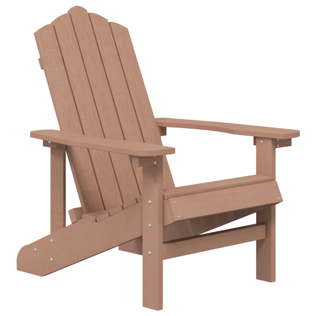 Adirondack Garden Chair with Table HDPE Brown