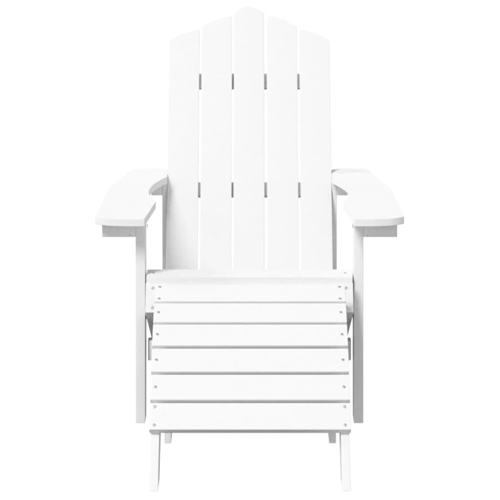 Chaise de jardin Adirondack repose-pied table PEHD Blanc