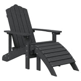 Chaise de jardin Adirondack repose-pied table PEHD Anthracite