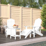 Chaises de jardin Adirondack repose-pied table PEHD Blanc