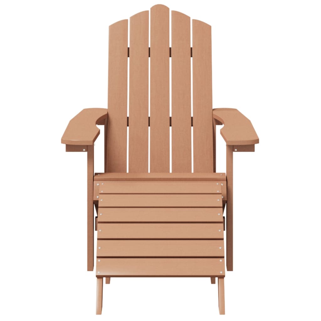 Chaises de jardin Adirondack repose-pied et table PEHD Marron