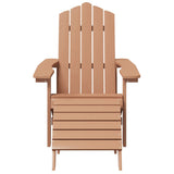 Chaises de jardin Adirondack repose-pied et table PEHD Marron