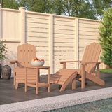 Chaises de jardin Adirondack repose-pied et table PEHD Marron