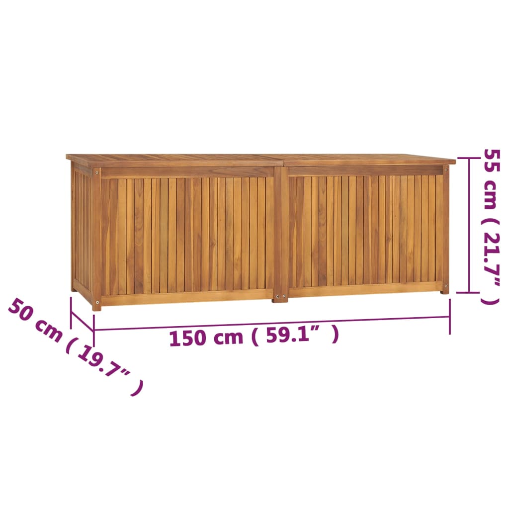 Gartenbox 150x50x55 cm Massives Teakholz