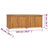 Gartenbox 150x50x55 cm Massives Teakholz