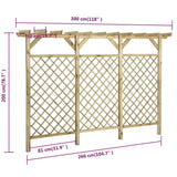 Garden trellis fence with pergola 300x50x200 cm Pine