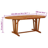 Table de jardin 200x100x75 cm Bois d'eucalyptus solide