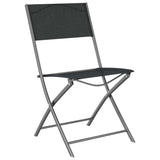 Chaises d'extérieur pliables lot de 2 Noir Acier et textilène