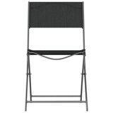 Chaises d'extérieur pliables lot de 2 Noir Acier et textilène