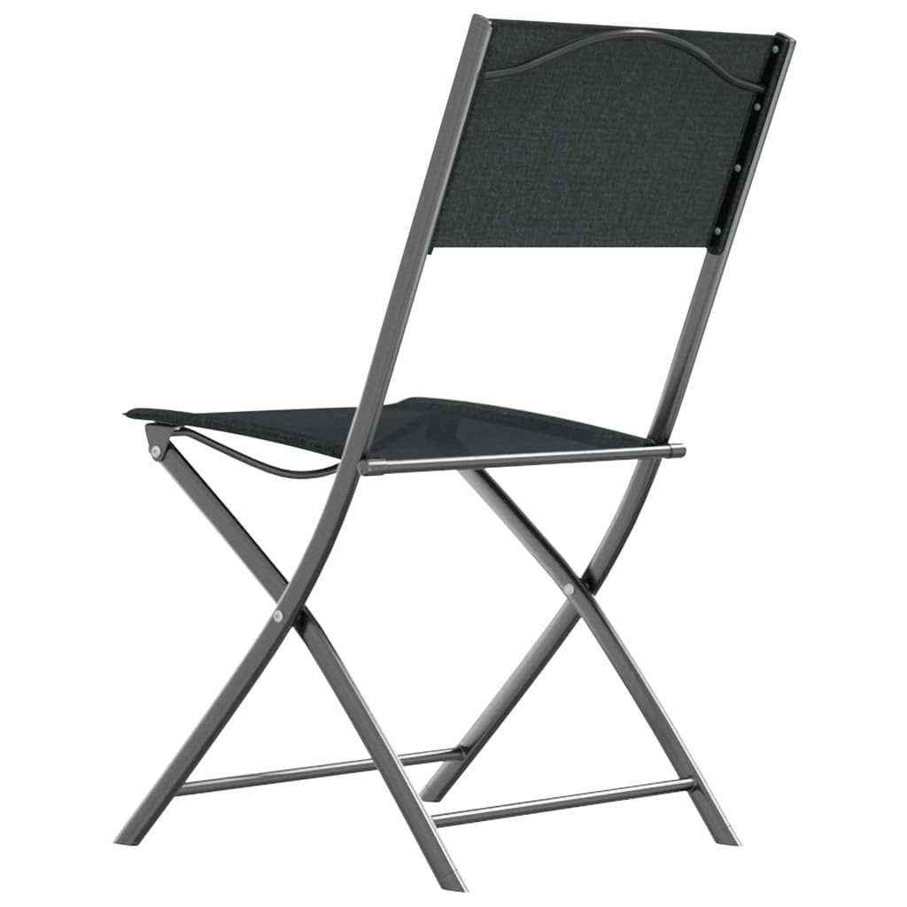 Chaises d'extérieur pliables lot de 2 Noir Acier et textilène