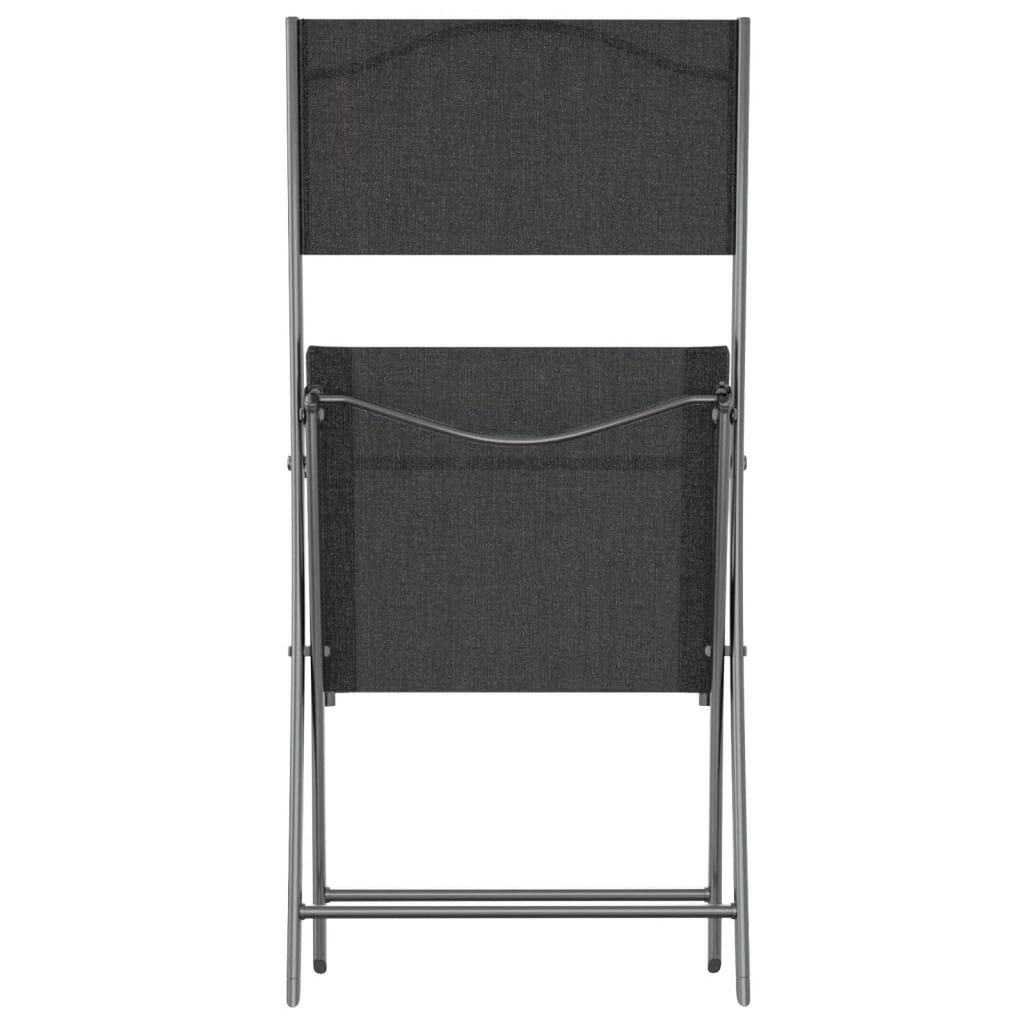 Chaises d'extérieur pliables lot de 2 Noir Acier et textilène