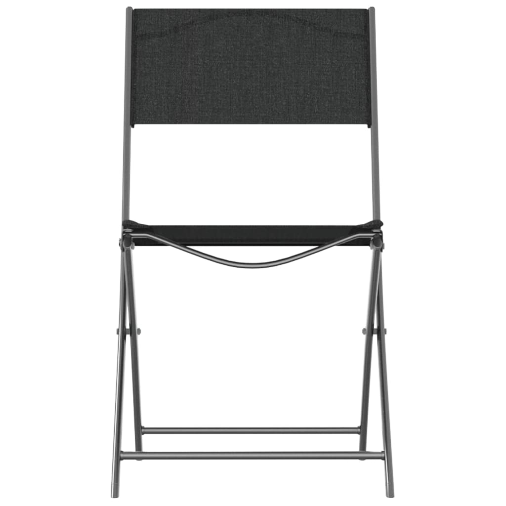 Chaises d'extérieur pliables lot de 4 Noir Acier et textilène