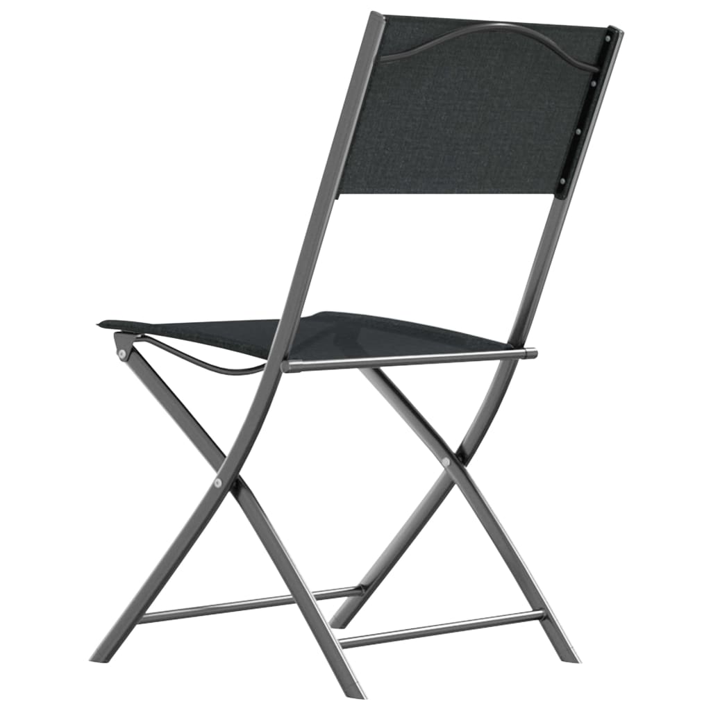 Chaises d'extérieur pliables lot de 4 Noir Acier et textilène