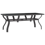 Table de jardin Gris et noir 180x80x70 cm Acier et verre