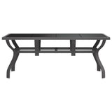 Table de jardin Gris et noir 180x80x70 cm Acier et verre